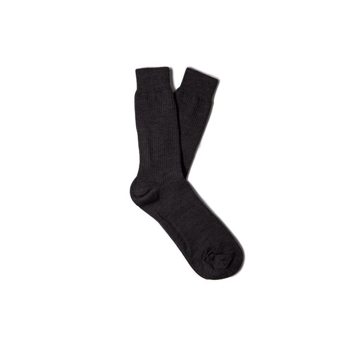 WOOL RICH SHORT SOCKS PACK OF TWO - CHARCOAL