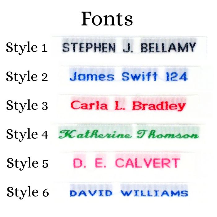 SEW-ON NAME TAPES - PACKS OF 72 OR 144