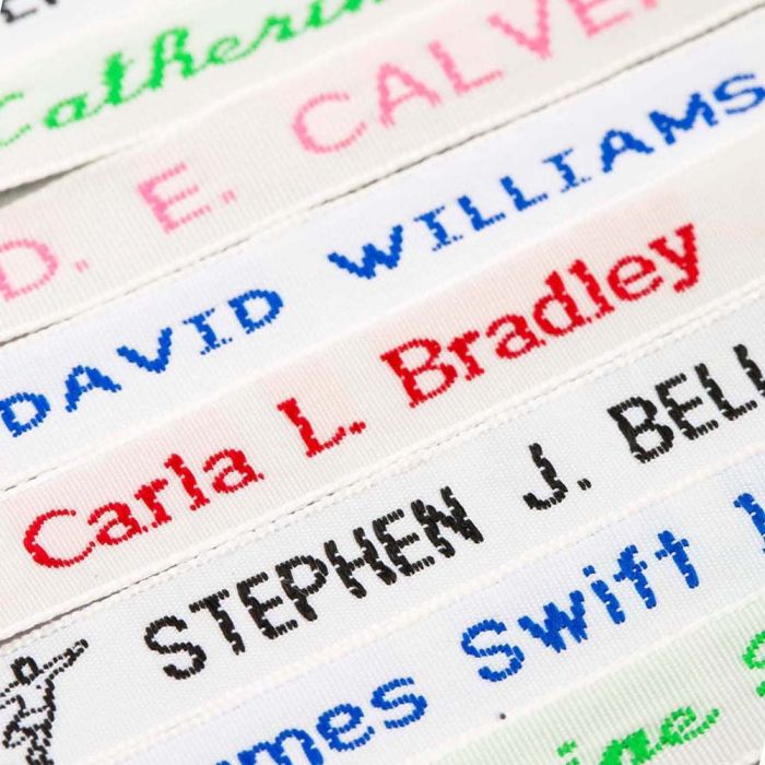 SANDROYD SEW-ON NAME TAPES - PACKS OF 72 OR 144