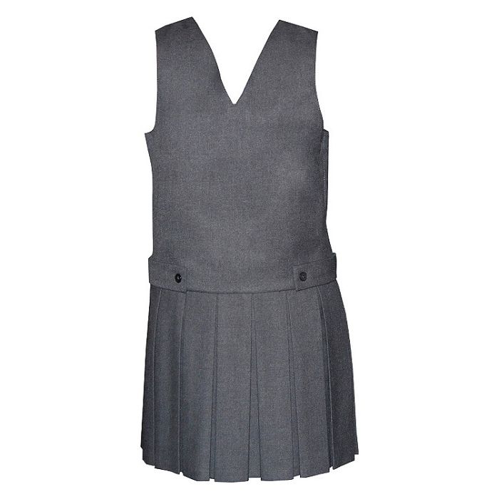 V-NECK  BOX PLEAT TUNIC DRESS