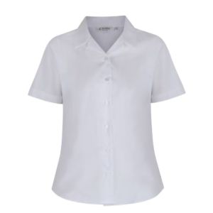 WHITE BLOUSE - FITTED SHORT SLEEVE - TWINPACK