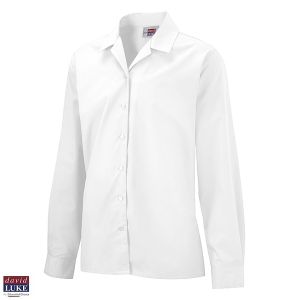 BLOUSE REVERE LONG SLEEVE WHITE - TWINPACK