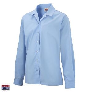 BLOUSE REVERE LONG SLEEVE BLUE - TWINPACK