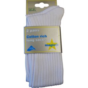 COTTON RICH KNEE HIGH RIBBED SOCKS PACK OF TWO