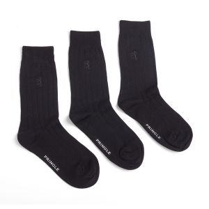 PRINGLE RIBBED BAMBOO SOCKS PACK OF THREE