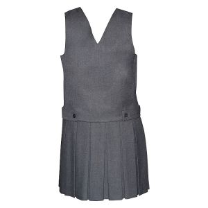 V-NECK  BOX PLEAT TUNIC DRESS