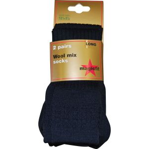 LONG SOCKS TURNOVER TOP PACK OF TWO - NAVY