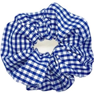 GINGHAM SCRUNCHIE-NAVY